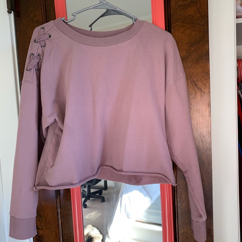 Purple Cropped Crewneck